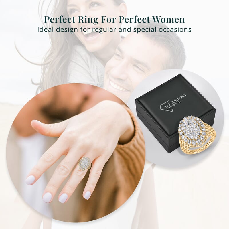 Luxuriant Lab Grown Diamond E-F VS 1.50 ctw Ring in 10K Yellow Gold (Size 10.0)