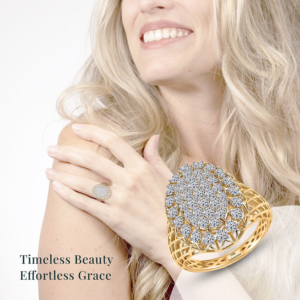 Luxuriant Lab Grown Diamond E-F VS 1.50 ctw Ring in 10K Yellow Gold (Size 8.0) (Del. in 10-12 Days) image number 1