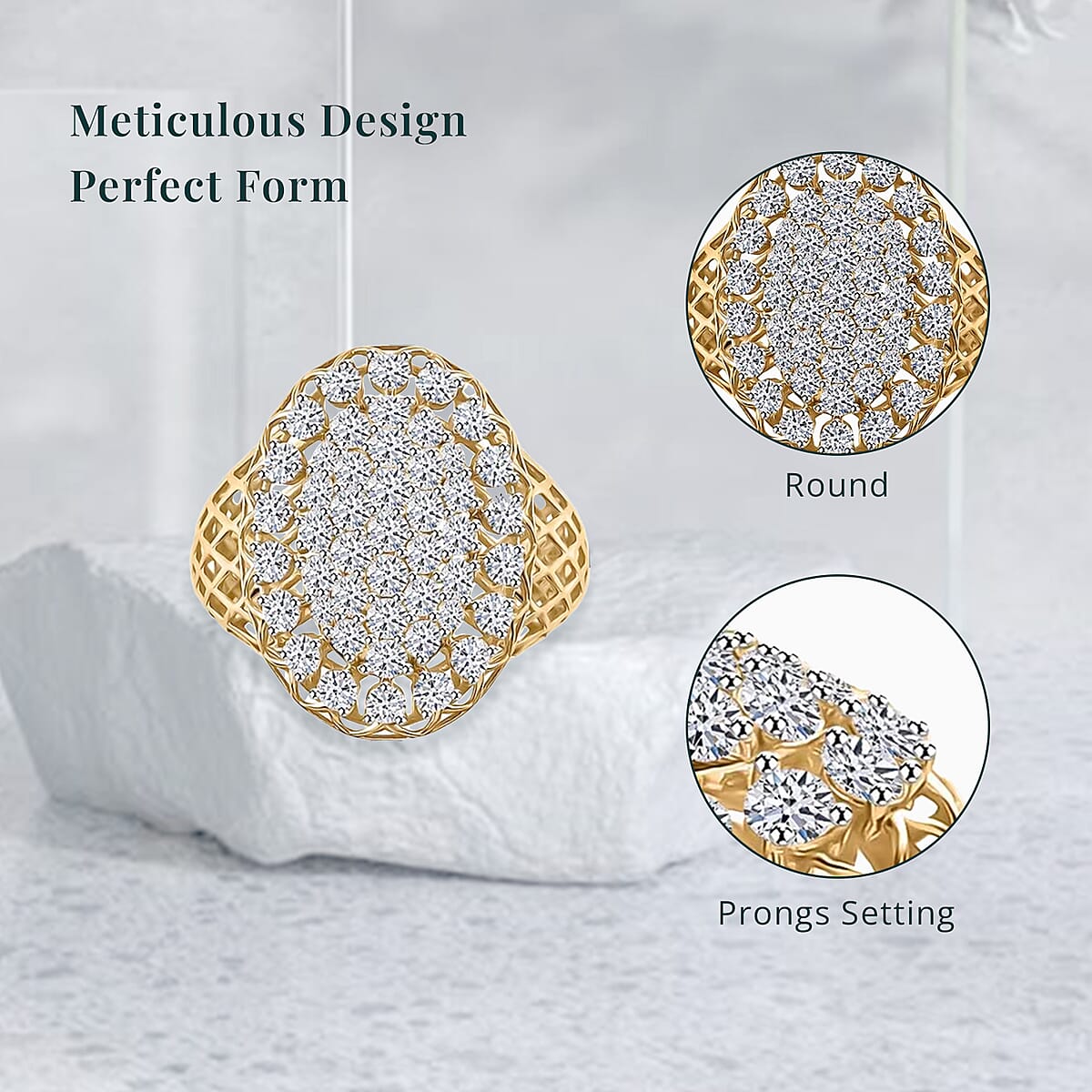 Luxuriant Lab Grown Diamond E-F VS 1.50 ctw Ring in 10K Yellow Gold (Size 8.0) (Del. in 10-12 Days) image number 5