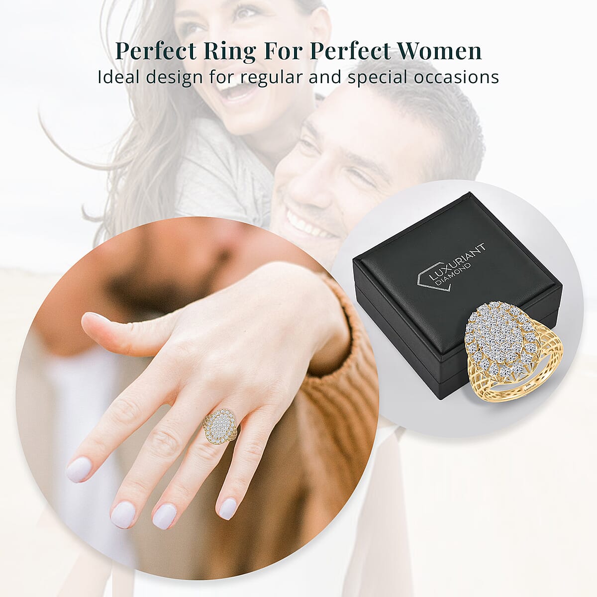 Luxuriant Lab Grown Diamond E-F VS 1.50 ctw Ring in 10K Yellow Gold (Size 8.0) (Del. in 10-12 Days) image number 6