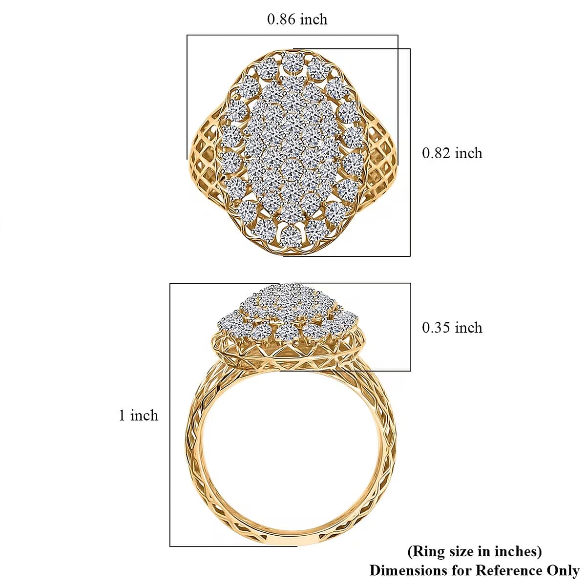 Luxuriant Lab Grown Diamond E-F VS 1.50 ctw Ring in 10K Yellow Gold (Size 8.0) (Del. in 10-12 Days) image number 7