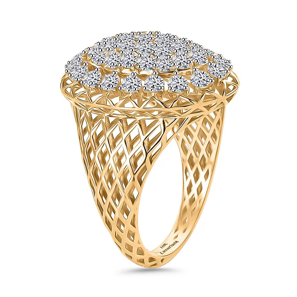 Luxuriant Lab Grown Diamond E-F VS 1.50 ctw Ring in 10K Yellow Gold (Size 8.0) (Del. in 10-12 Days) image number 8