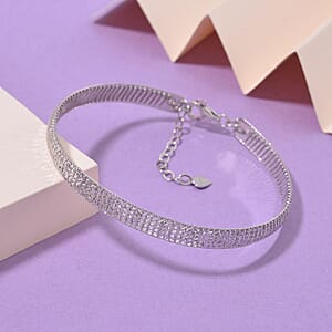 Diamond-cut Bangle Bracelet in 950 Platinum (7.25 In) 10.90 Grams