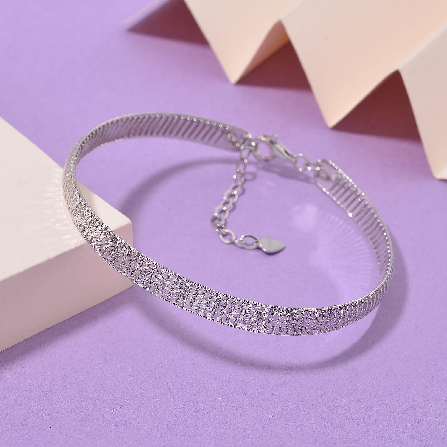 Diamond-cut Bangle Bracelet in 950 Platinum (8.00 In) 12.80 Grams