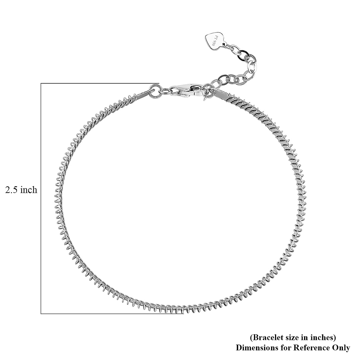 Doorbuster Diamond-cut Bangle Bracelet in 950 Platinum (8.00 In) 12.40 Grams image number 5