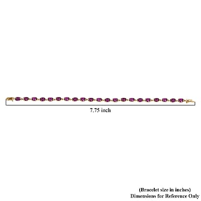 Luxoro Premium Radiant Ember Garnet 13.50 ctw Link Bracelet in 10K Yellow Gold (7.25 In)