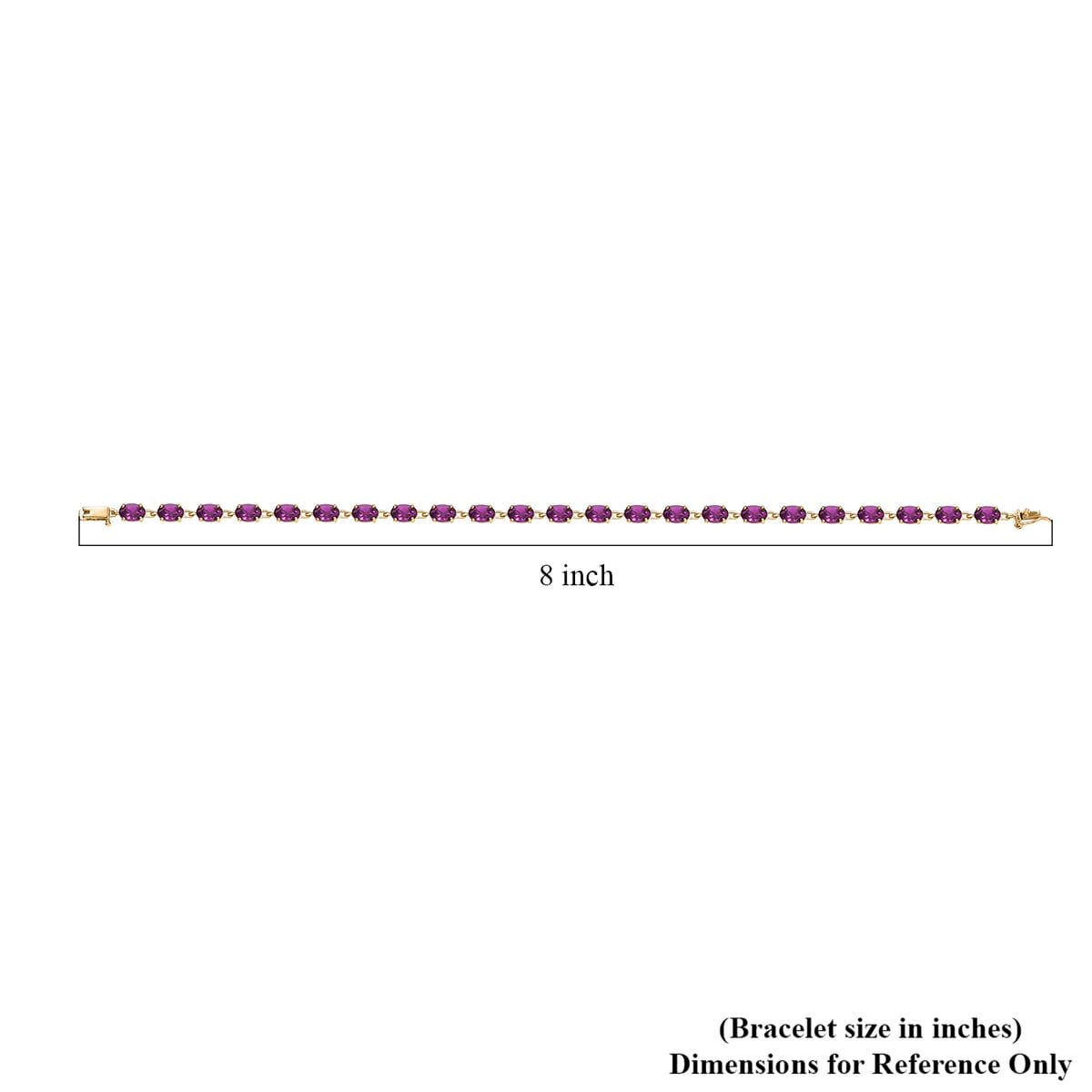 Luxoro Premium Radiant Ember Garnet 14.75 ctw Link Bracelet in 10K Yellow Gold (8.00 In) image number 4