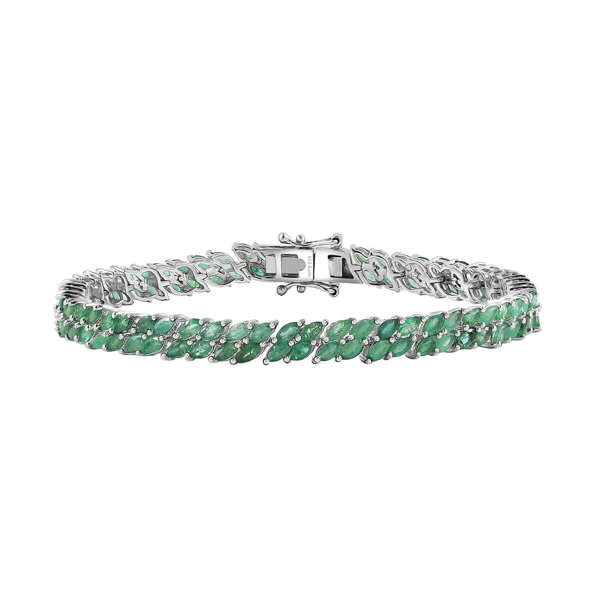 Doorbuster Karis Emerald 8.25 ctw Linking Bracelet in Platinum Bond (7.25 In) image number 0