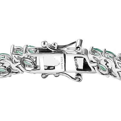 Karis Emerald 8.25 ctw Wave Bracelet in Platinum Bond (7.25 In)
