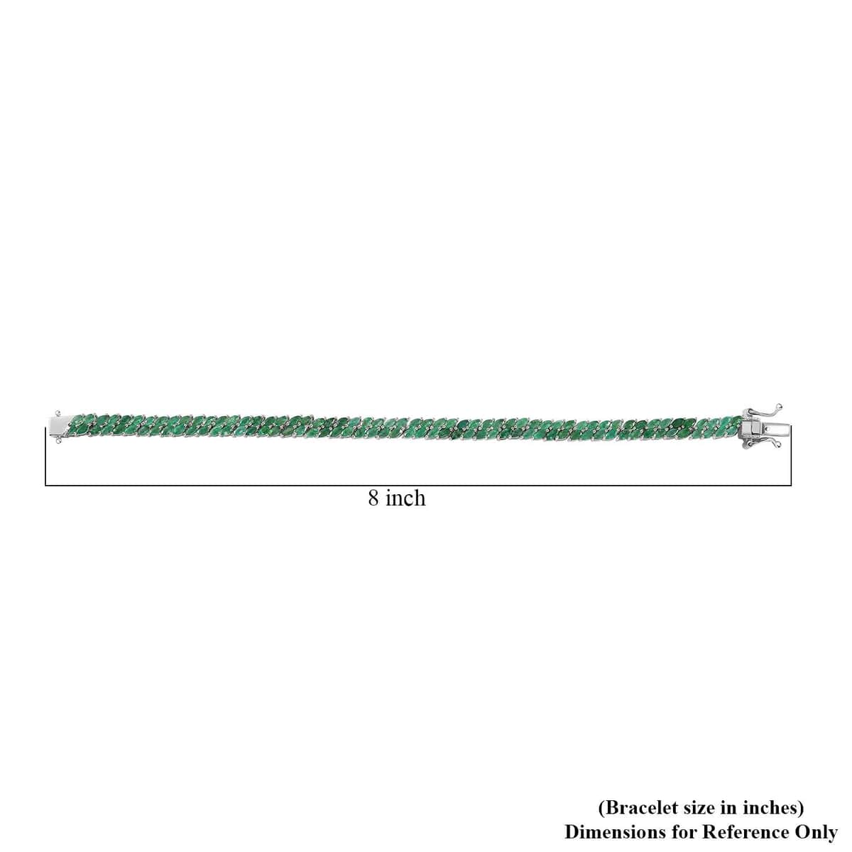 Doorbuster Karis Emerald 8.25 ctw Linking Bracelet in Platinum Bond (7.25 In) image number 4