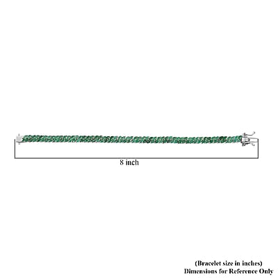 Karis Emerald 8.25 ctw Wave Bracelet in Platinum Bond (7.25 In)