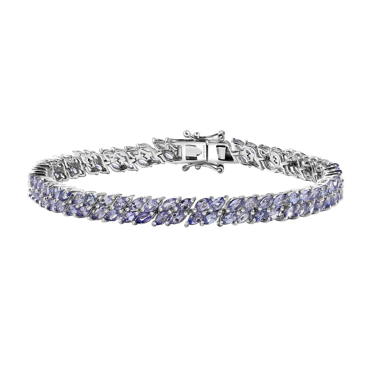 Karis Tanzanite 8.10 ctw Wave Bracelet in Platinum Bond (7.25 In) image number 0