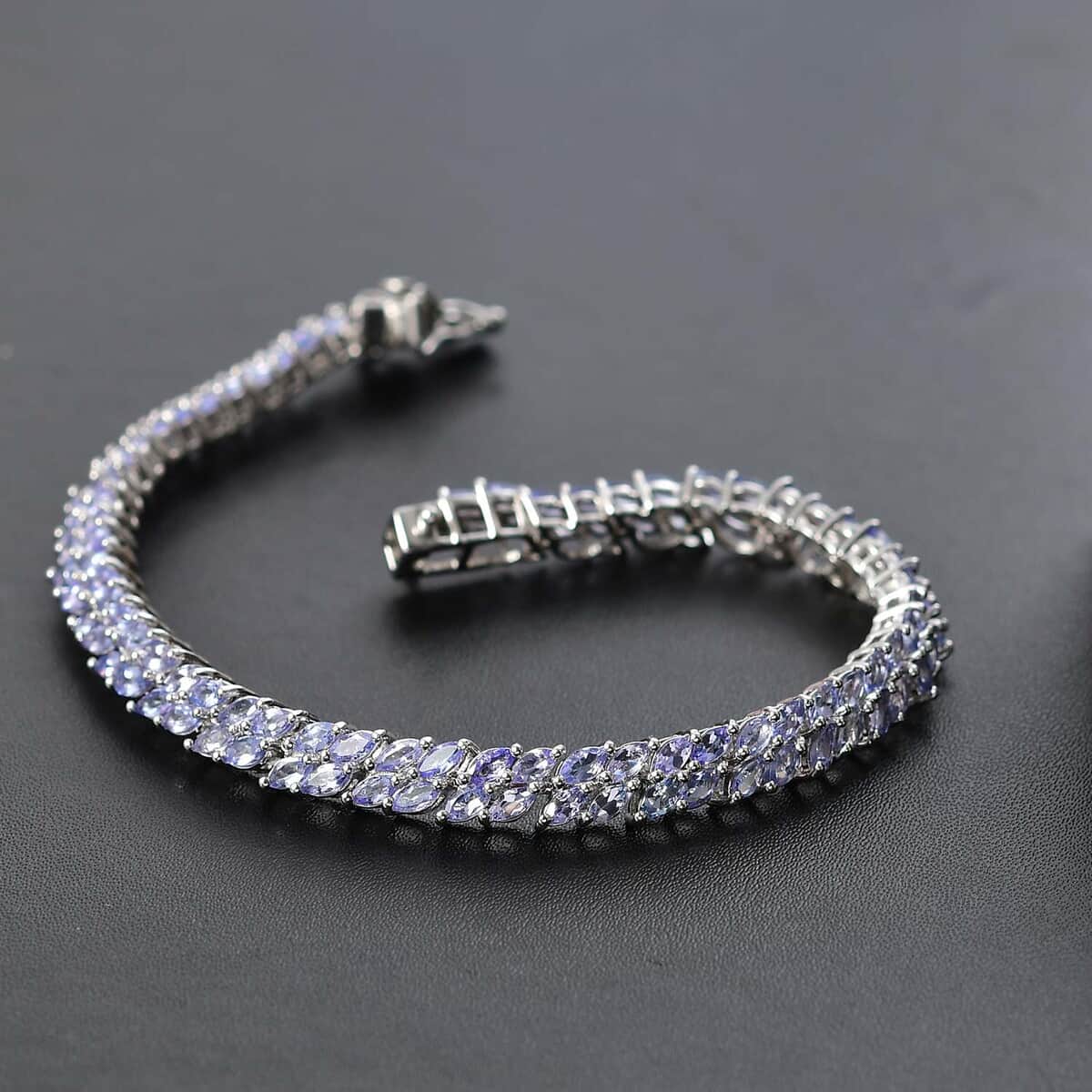 Karis Tanzanite 8.10 ctw Wave Bracelet in Platinum Bond (7.25 In) image number 1