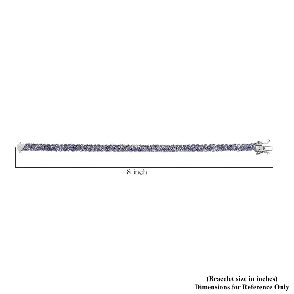 Karis Tanzanite 8.10 ctw Wave Bracelet in Platinum Bond (7.25 In) image number 4