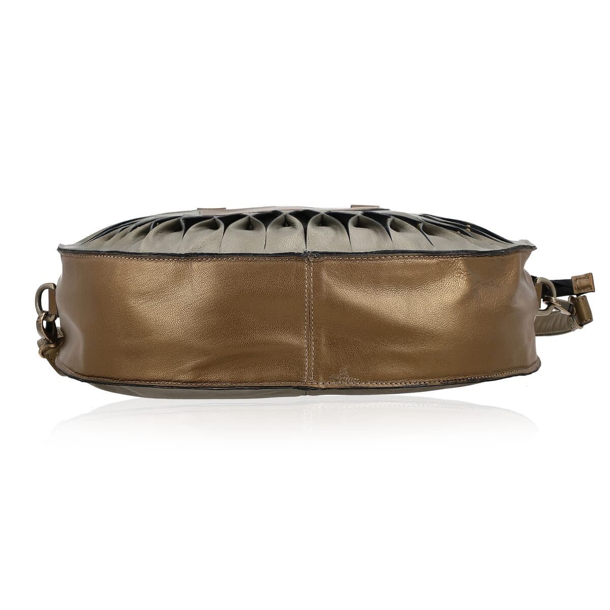 Copper Genuine Leather Handbag with Top Handle and Adjustable Shoulder Strap image number 7
