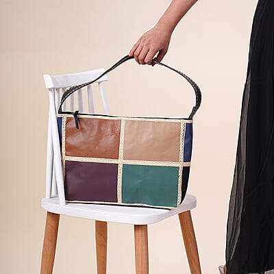 Genuine Leather Handbag with Top Handle
