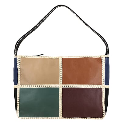 Genuine Leather Handbag with Top Handle