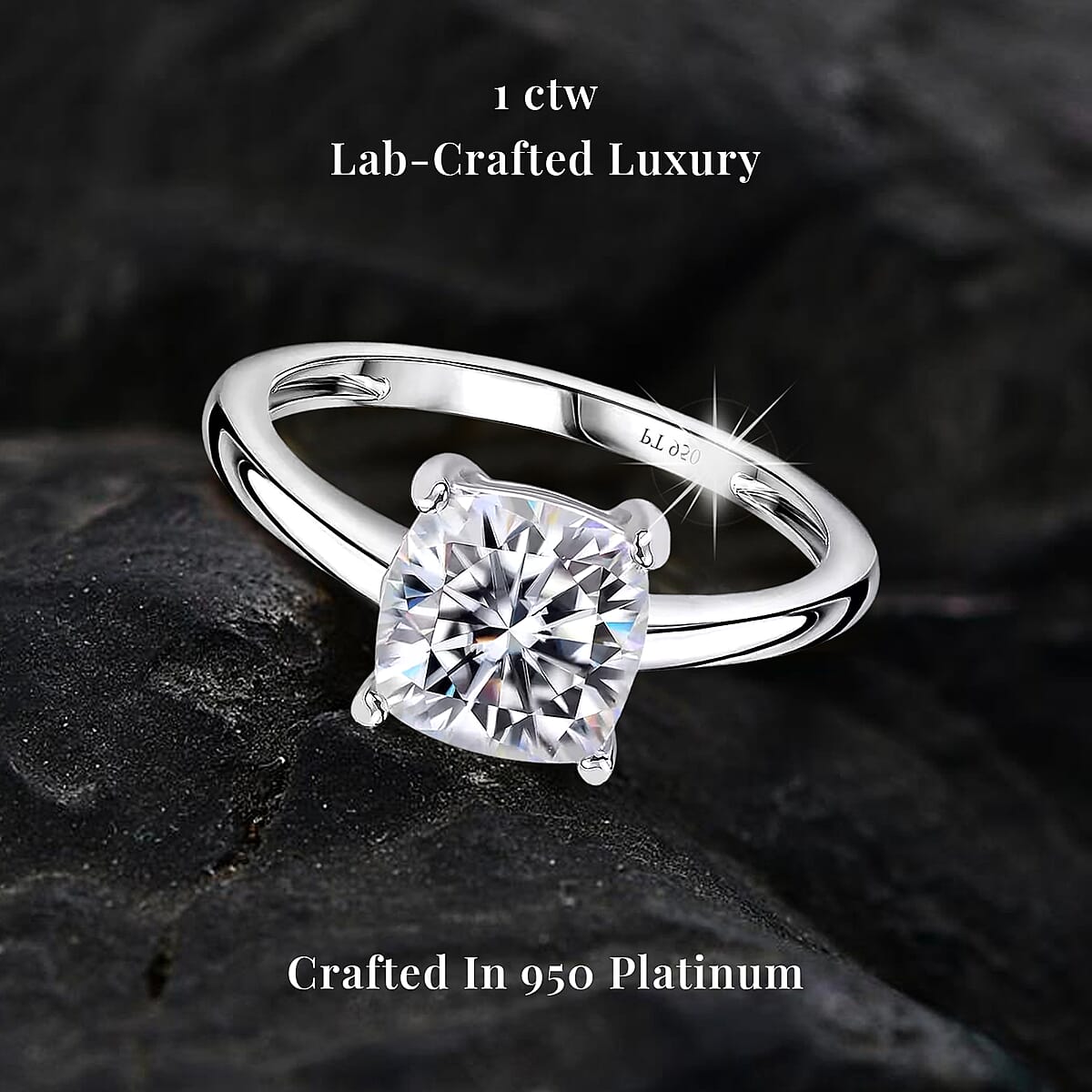 IGI Certified Luxuriant Lab Grown Diamond GH VS 1.00 ctw Ring in 950 Platinum (Size 10.5) image number 2