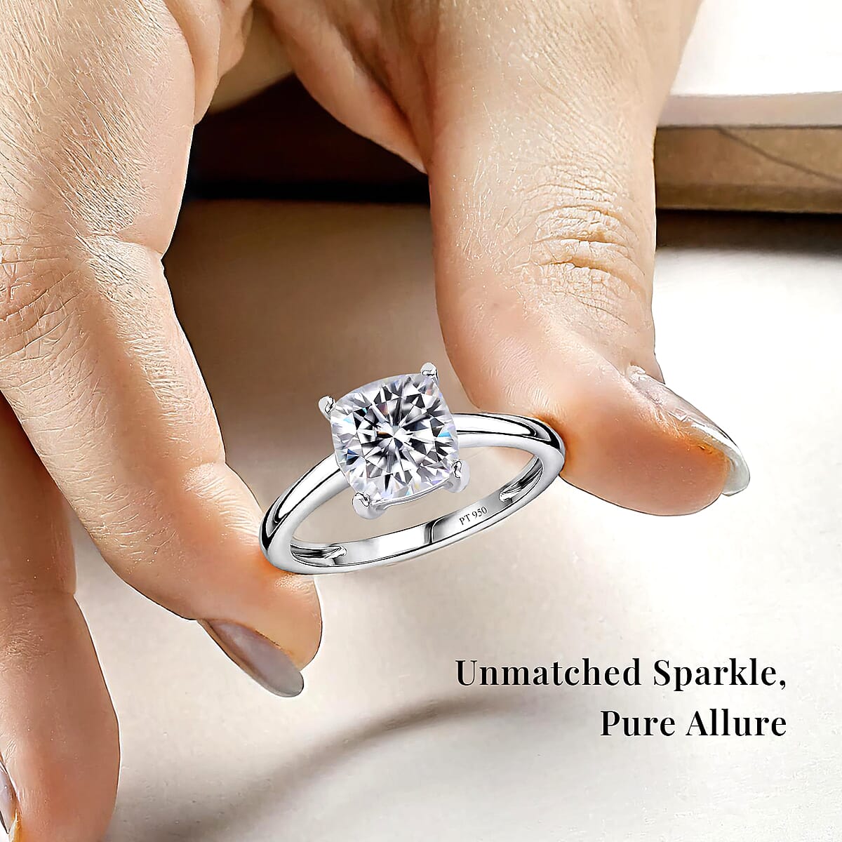 IGI Certified Luxuriant Lab Grown Diamond GH VS 1.00 ctw Ring in 950 Platinum (Size 10.5) image number 4