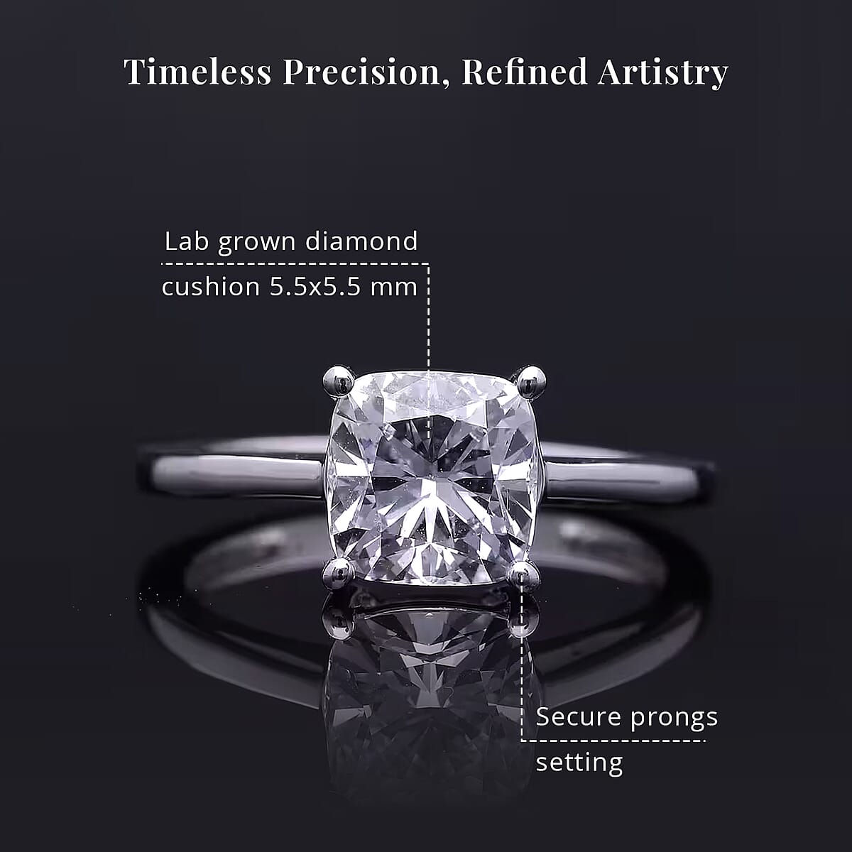 IGI Certified Luxuriant Lab Grown Diamond GH VS 1.00 ctw Ring in 950 Platinum (Size 10.5) image number 5