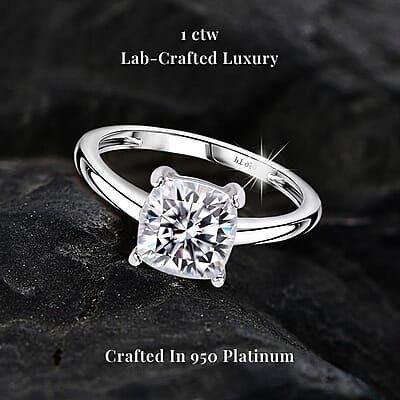 IGI Certified Luxuriant Lab Grown Diamond GH VS 1.00 ctw Ring in 950 Platinum (Size 12.0)