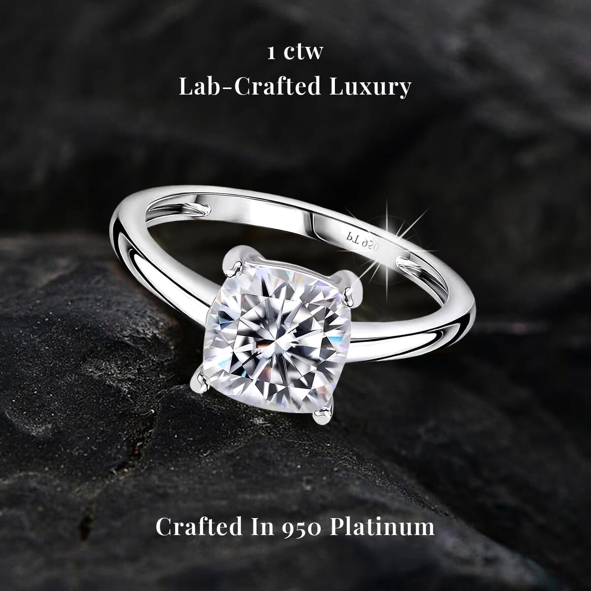 IGI Certified Luxuriant Lab Grown Diamond GH VS 1.00 ctw Ring in 950 Platinum (Size 9.0) image number 2