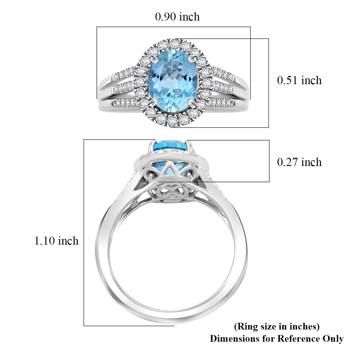 Certified & Appraised Rhapsody AAAA Santa Maria Aquamarine and E-F VS Diamond 2.05 ctw Ring in 950 Platinum (Size 8.0) 8.50 Grams image number 5