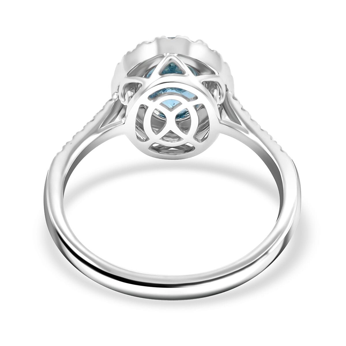 Rhapsody AAAA Santa Maria Aquamarine and E-F VS Diamond 2.25 ctw Ring in 950 Platinum (Size 9.0) 5.85 Grams image number 4