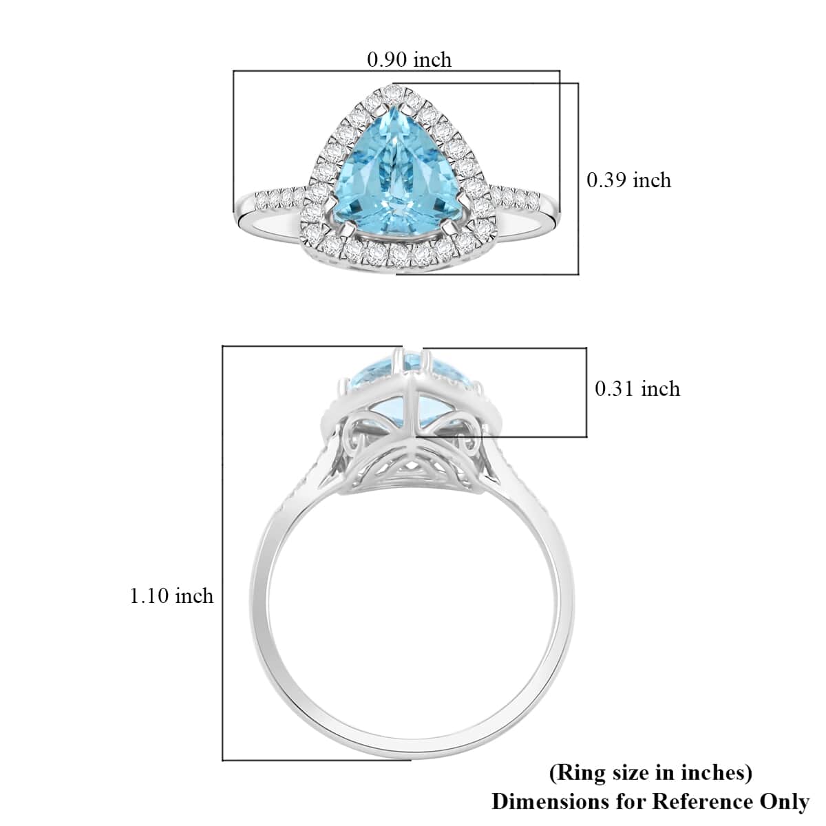 Certified & Appraised Rhapsody AAAA Santa Maria Aquamarine and E-F VS Diamond 2.36 ctw Ring in 950 Platinum (Size 10.0) 6.45 Grams image number 5