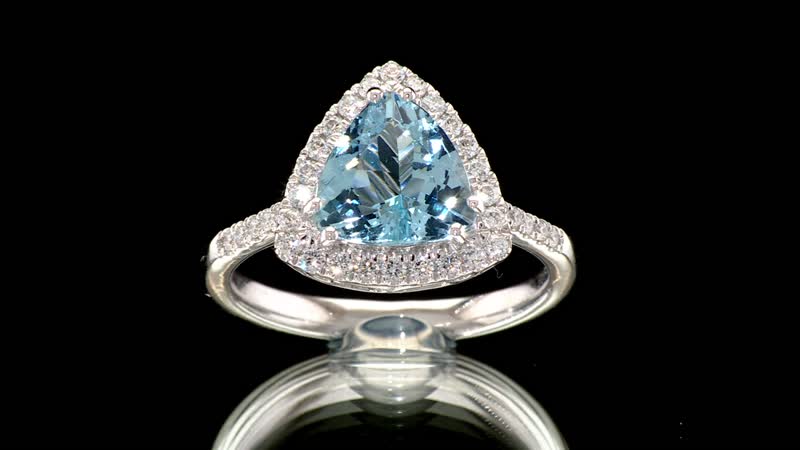 Certified & Appraised Rhapsody 950 Platinum AAAA Santa Maria Aquamarine, Diamond (E-F, VS) (0.39 cts) Ring (Size 10.0) (6.45 g) 2.36 ctw