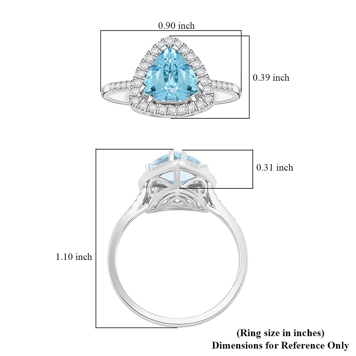 Certified & Appraised Rhapsody AAAA Santa Maria Aquamarine and E-F VS Diamond 2.36 ctw Ring in 950 Platinum (Size 9.0) 6.45 Grams image number 5
