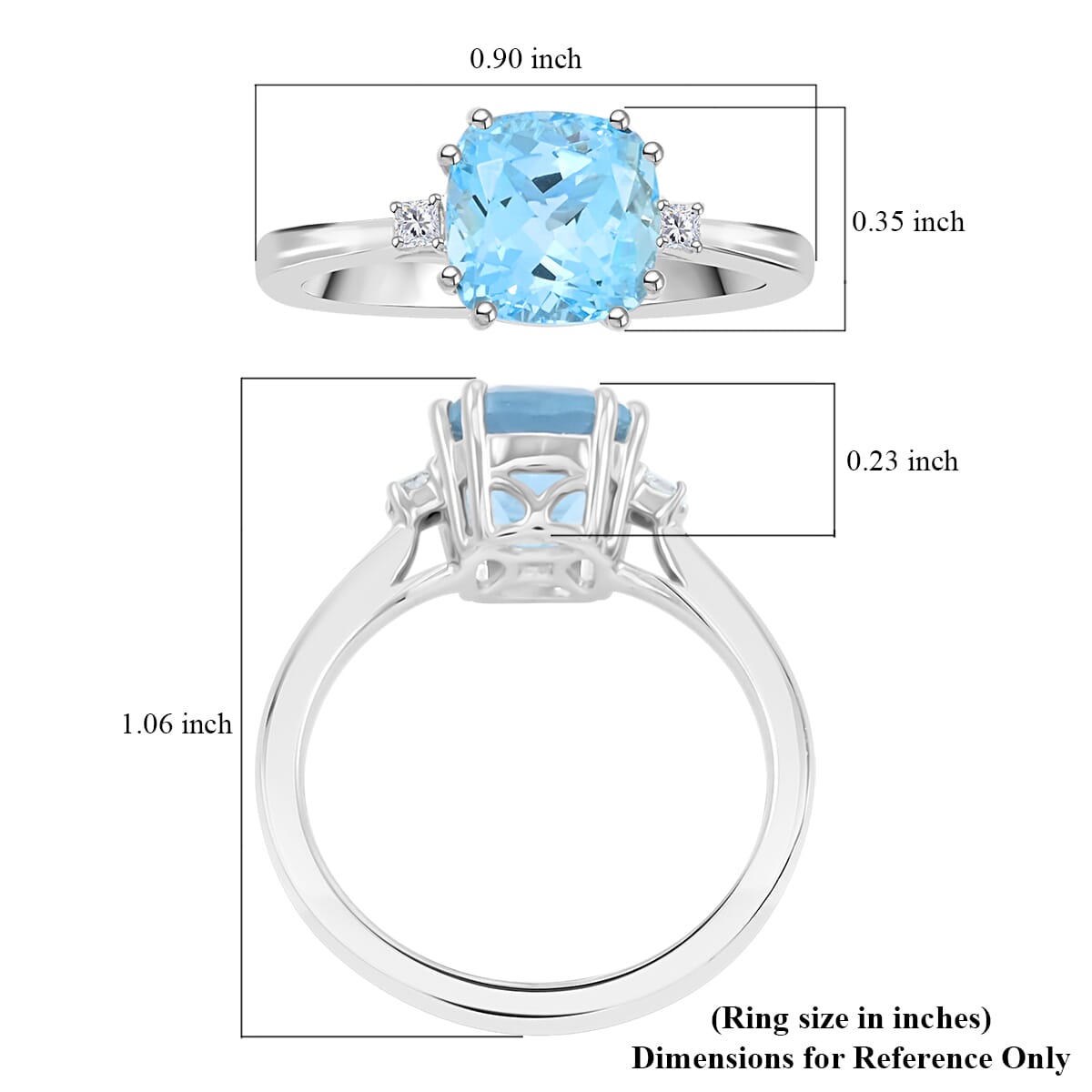Certified & Appraised Rhapsody AAAA Santa Maria Aquamarine and E-F VS Diamond 2.35 ctw Ring in 950 Platinum (Size 10.0) 5.80 Grams image number 5