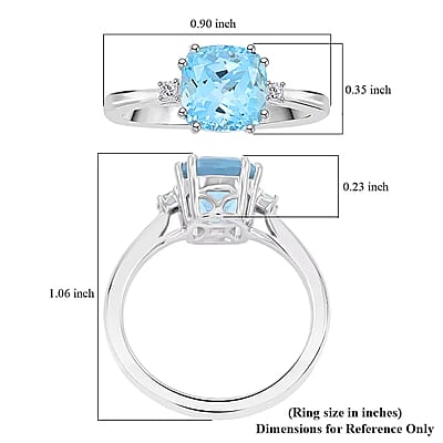 Certified & Appraised Rhapsody AAAA Santa Maria Aquamarine and E-F VS Diamond 2.35 ctw Ring in 950 Platinum (Size 10.0) 5.80 Grams