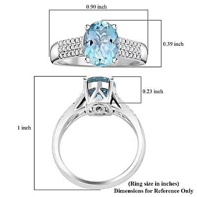 Certified & Appraised Luxoro AAA Santa Maria de Itabira Aquamarine and G-H I2 Diamond 1.75 ctw Ring in 10K White Gold (Size 10.0)