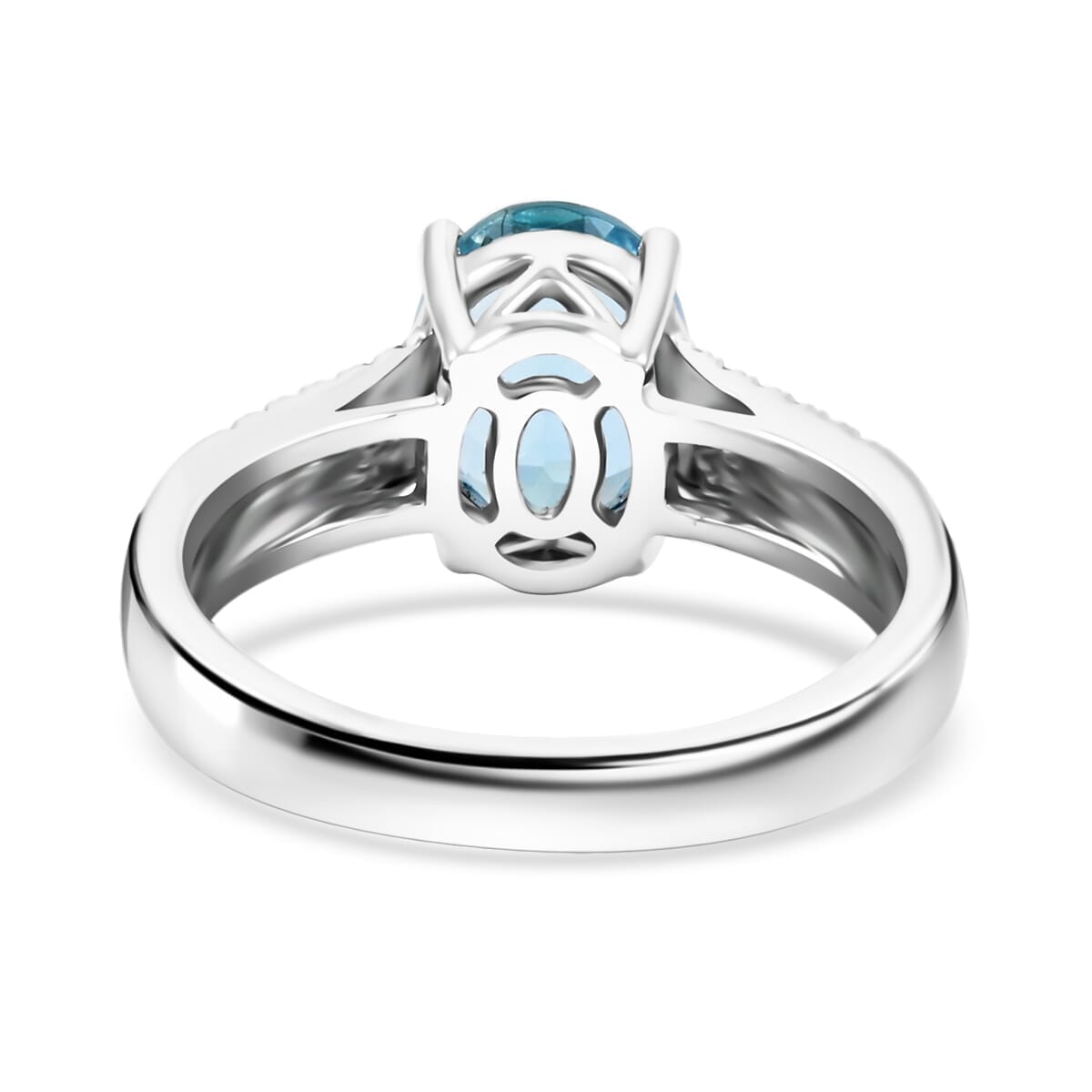 Certified & Appraised Luxoro 10K White Gold AAA Santa Maria Aquamarine, Diamond (G-H, I2) (0.22 cts) Ring (Size 10.5) 1.75 ctw image number 4