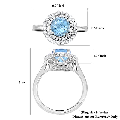 Certified and Appraised Luxoro AAA Santa Maria Aquamarine, Diamond Ring in 10K White Gold 1.69 ctw (Size 7.0)