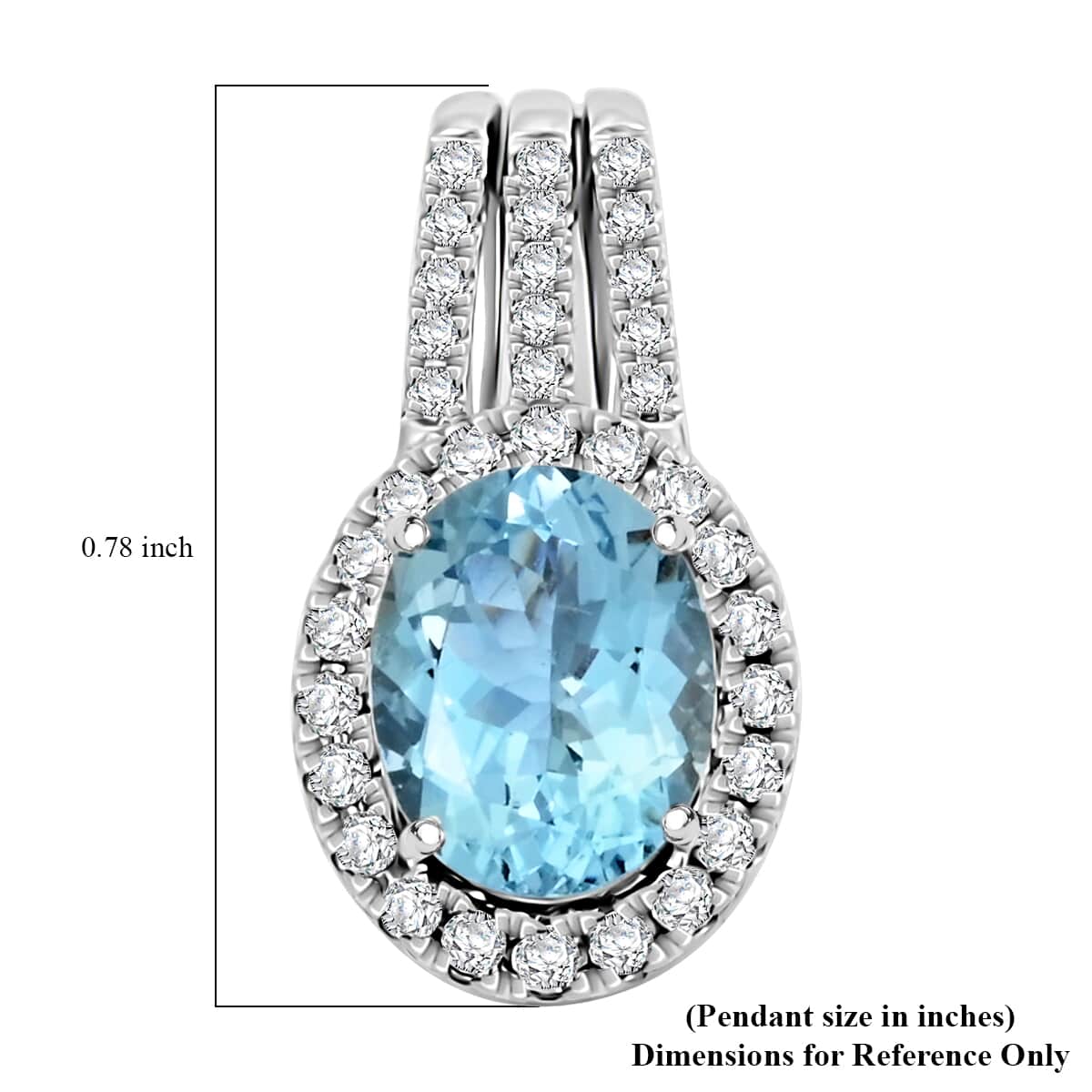 Certified & Appraised Rhapsody AAAA Santa Maria Aquamarine and E-F VS Diamond 2.00 ctw Pendant in 950 Platinum image number 4