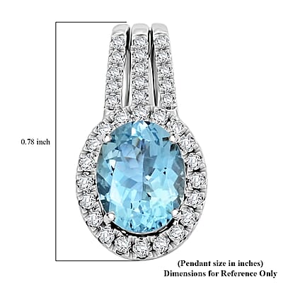 Certified & Appraised Rhapsody AAAA Santa Maria Aquamarine and E-F VS Diamond 2.00 ctw Pendant without Chain in 950 Platinum