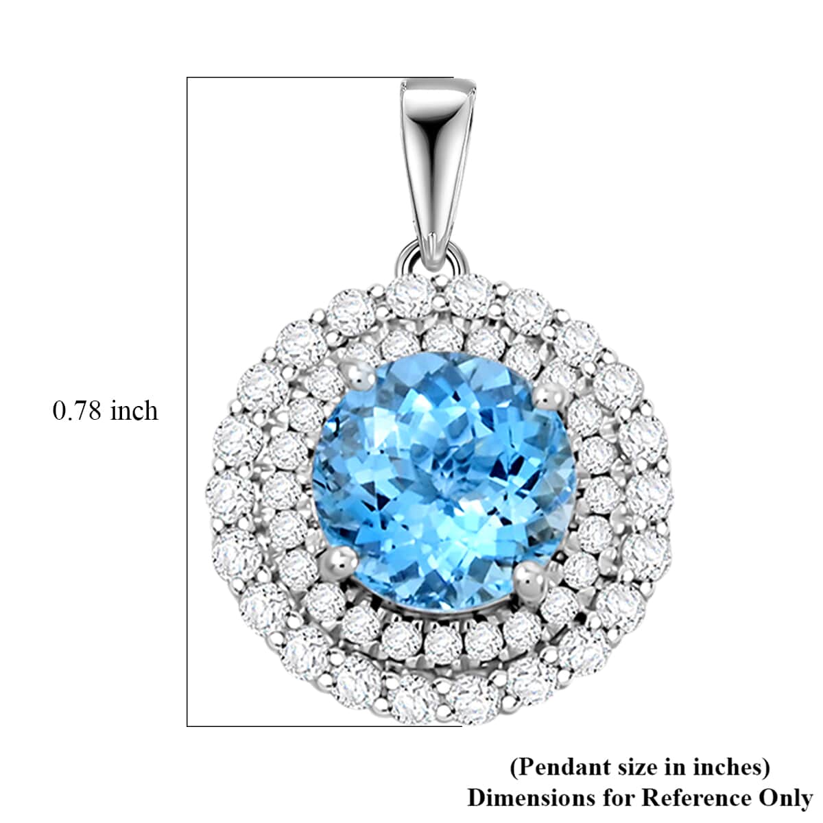 Certified & Appraised Luxoro AAA Santa Maria Aquamarine and G-H I2 Diamond 1.70 ctw Pendant in 10K White Gold image number 4