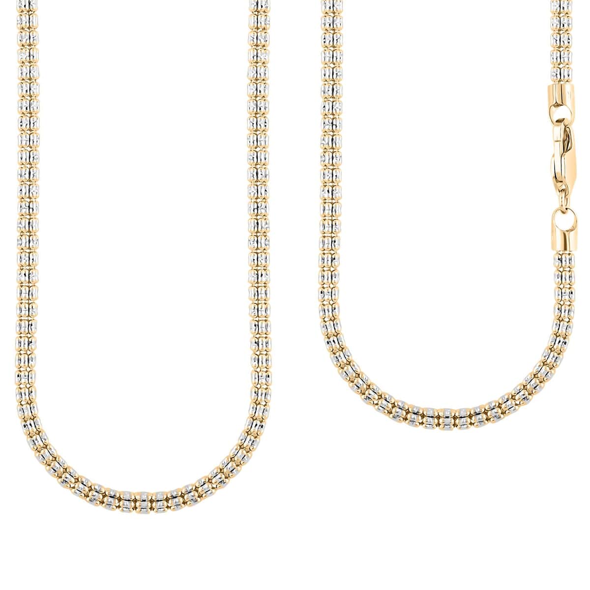 4mm Fancy Ice Chain Necklace in 10K 2-Tone Gold 20.35 Grams 22 Inches image number 0