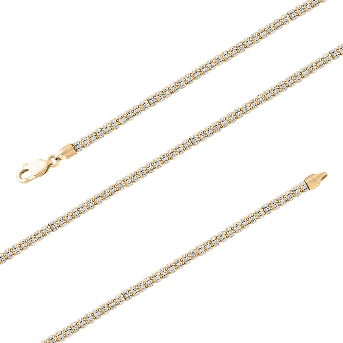 4mm Fancy Ice Chain Necklace in 10K 2-Tone Gold 20.35 Grams 22 Inches image number 2