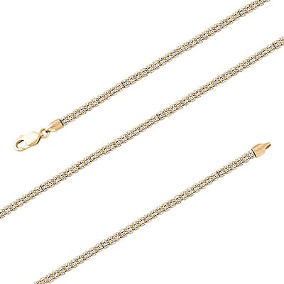 4mm Fancy Ice Chain Necklace in 10K 2-Tone Gold 20.35 Grams 22 Inches