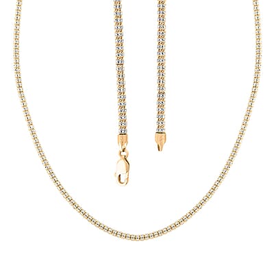 4mm Fancy Ice Chain Necklace in 10K 2-Tone Gold 20.35 Grams 22 Inches