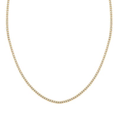 4mm Fancy Ice Chain Necklace in 10K 2-Tone Gold 20.35 Grams 22 Inches