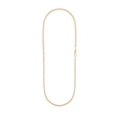 4mm Fancy Ice Chain Necklace in 10K 2-Tone Gold 20.35 Grams 22 Inches