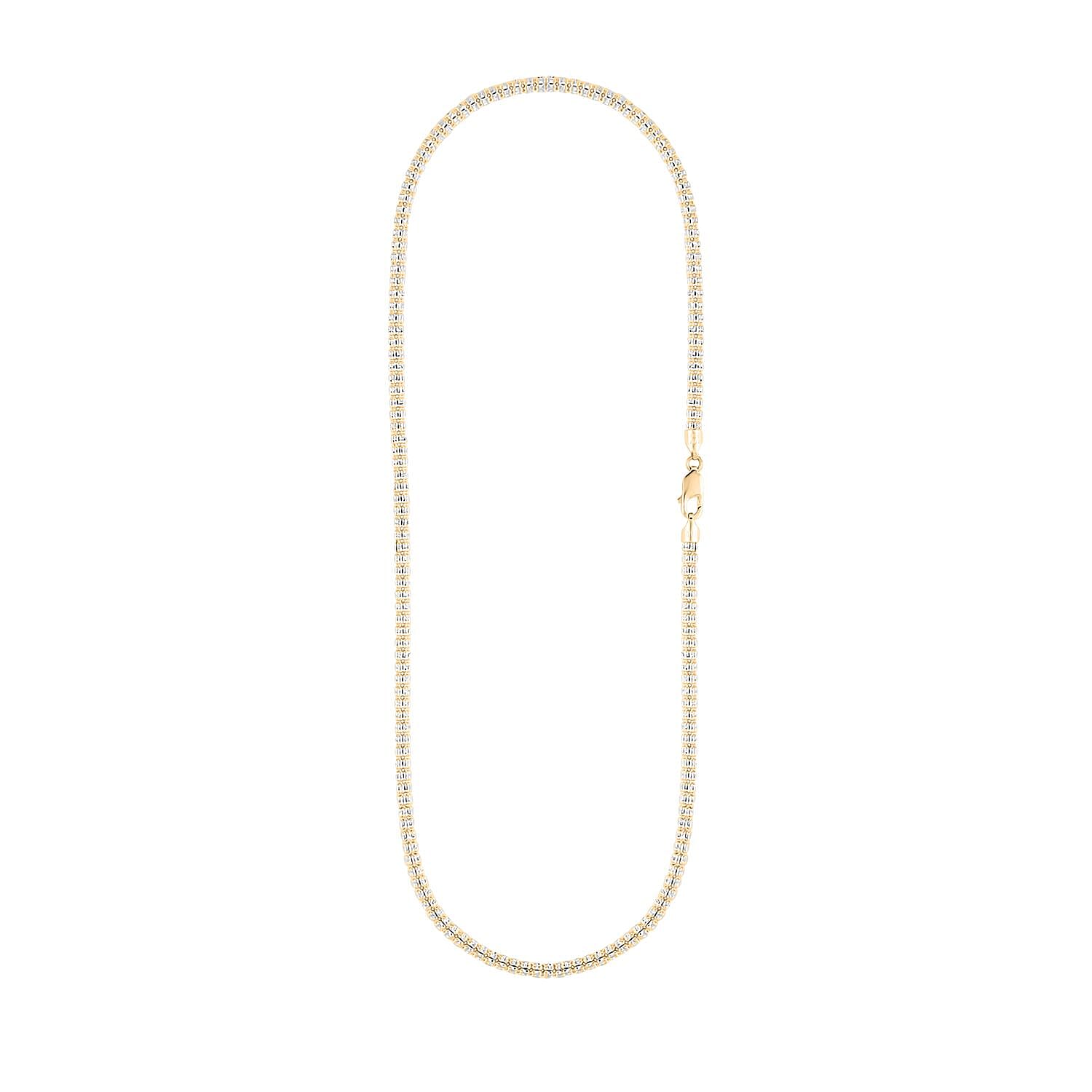 4mm Fancy Ice Chain Necklace in 10K 2-Tone Gold 22.45 Grams 24 Inches