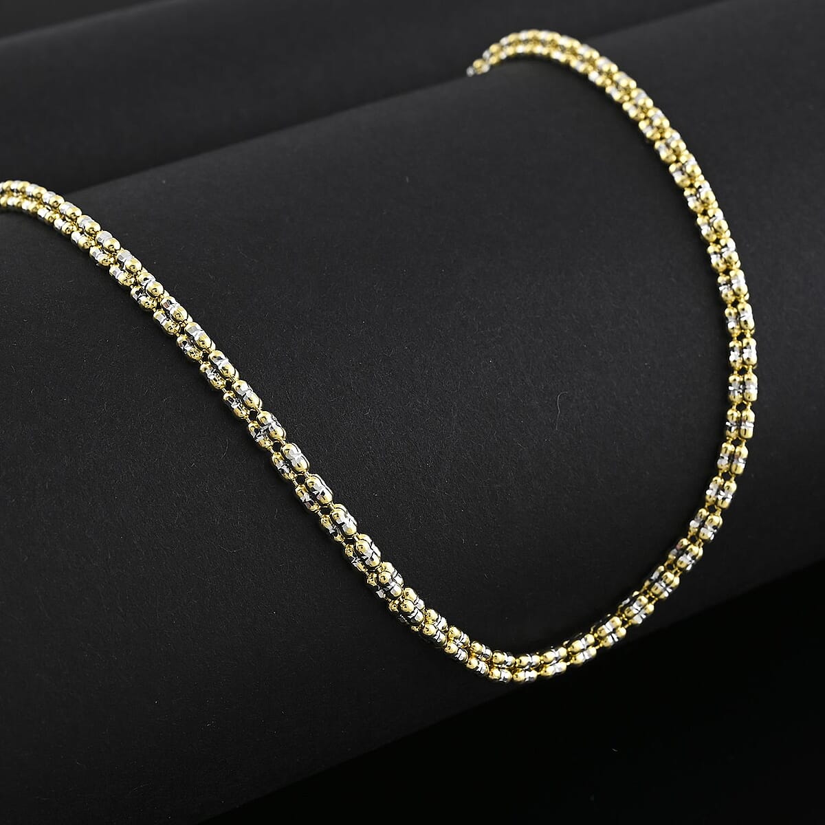 3mm Fancy Ice Chain Necklace in 10K 2-Tone Gold 14.1 Grams 26 Inches image number 1