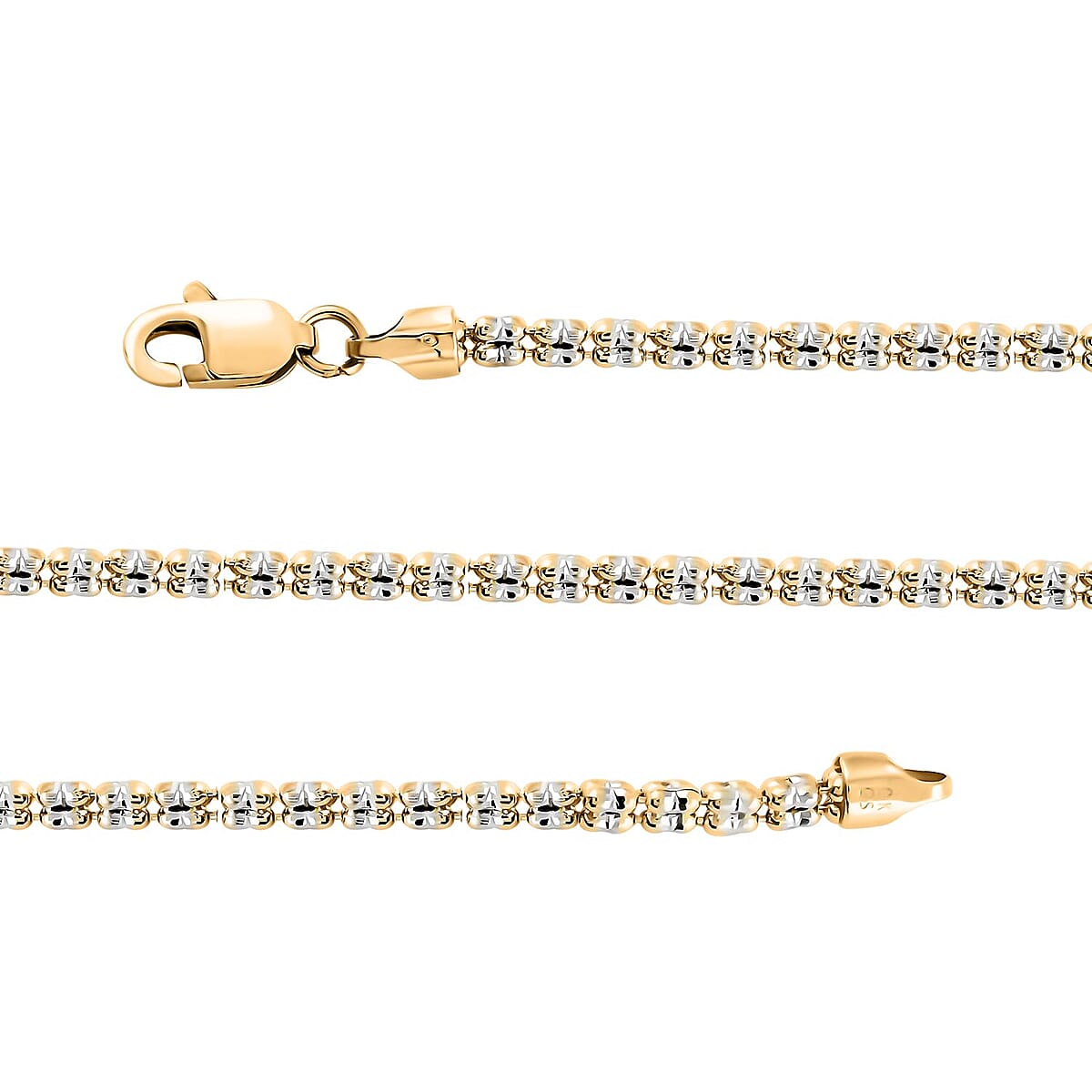 3mm Fancy Ice Chain Necklace in 10K 2-Tone Gold 14.1 Grams 26 Inches image number 3