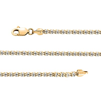 3mm Fancy Ice Chain Necklace in 10K 2-Tone Gold 14.1 Grams 26 Inches
