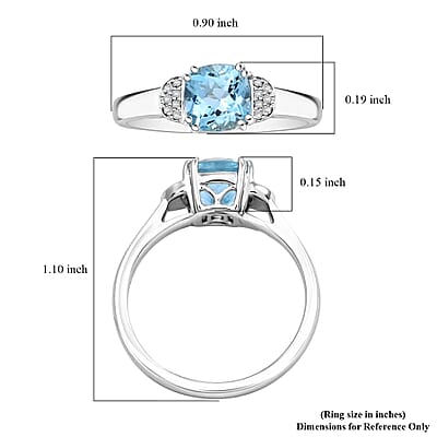 Certified & Appraised Luxoro 10K White Gold AAA Santa Maria Aquamarine, Diamond (G-H, I2) Ring (Size 5.0) 1.55 ctw